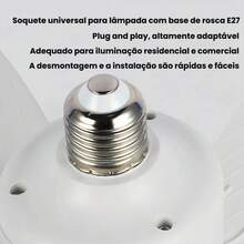 Ventilador de Teto Com Lâmpada LED 3 Cores Regulável E27 6 Pá Silencioso Bivolt - Branco - Visão 3
