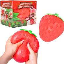 Tachimi 1pc All Occasion Custom Party Gifts Giant Strawberry Squishies, Super Soft Stress Relief Hand Squeeze Fidgets, Minimalist Desktop Ornaments For Office Classroom Use - Multicolor - View 4