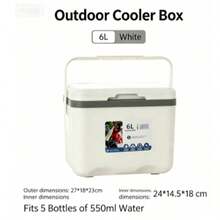 Portable Hard Cooler Box, Long-Lasting Insulation, Keeps Ice For Days; Mini Cooler Box Suitable For Outdoor Camping, Fishing, Picnic, Equipped With Handle, Multiple Colors Available, Non-Food Contact Material Cooler Box Insulation Box Commercial Outdoor Stall Food Breast Milk Fishing Fresh-Keeping Picnic Cold-Keeping Insulation Portable Handheld Refrigerator - White - View 7