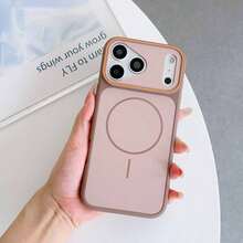 CteGlodrix 1 Buah Casing Ponsel Magnetik Tekstur Matte Blok Warna Kompatibel Dengan iPhone 17 Pro Max, 16 Pro Max Baru, Perlindungan Penuh, Tepi Lembut, Tahan Guncangan, 15/14 Pro Premium, 13/12 - Coklat - View 7