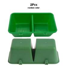 2pcs Dual-Compartment Bird Food Bowl, Bird Cage Rabbit Cage Bird Feed Trough, Bird Feed Container, Bird Supplies, Wire Cage Universal, Random Color - one-size - View 13