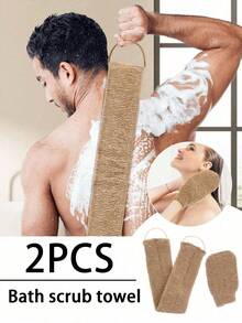 Exfoliating Bath Towel, Powerful Non-Irritating Double-Sided Back Scrubber For Men And Women, Thickened Bathing Glove. Daily Deep Cleansing. Exfoliating Bath Strip, Back Cleaning Strip. - Multicolor - View 1