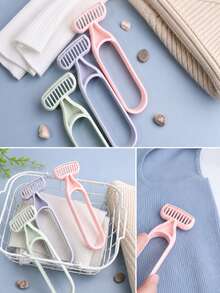 Macaron Color Plastic Handle Hair Removal Razor, Hollow Frame Manual Shaving Tool, Portable Body Hair Trimming Device, Single Blade Shaver For Legs, Arms, Underarms; Suitable For Home Skincare, Travel Grooming, Daily Body Beauty Care, Face Razor - Multicolor - View 2
