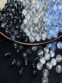 30pcs 8mm Starry Glitter Acrylic Resin Straight Hole Round Beads DIY Beading Handmade Craft Materials Phone Chain Keychain Decorative Beads - Starry Glitter - 30pcs - View 5
