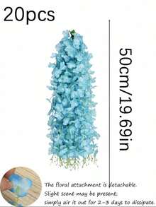 20/1 Stück künstliche blaue Glyzinie, hängende künstliche Glyzinienranken, künstliche Blumen für den Außenbereich, Heimdekoration, Feiertagsdekoration, Blumenrankendekoration, Außendekoration, Gartendekoration, Hochzeitsdekoration, Party, Gartenparty, vielfältige Innen- und Außendekoration, geeignet für alle Jahreszeiten - Babyblau - Übersicht 7