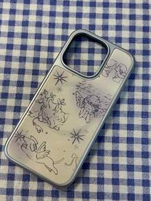 1件韓式復古小眾創意粉色小天使黑邊全包防摔手機殼，適用於Phone 17 Pro Max、17 Pro、17、16 Pro Max、16 Pro、16、15 Pro Max、15 Pro、14 Pro Max、14 Pro、14、13 Pro Max、13 Pro、13、12 Pro Max、11，手機保護殼 - 白色 - 查看 2