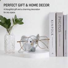 3D Printed Elephant Glasses Holder | Nap Companion, Marble Texture Animal Glasses Storage Rack | Cute Home & Office Desk Organizer, Fun Glasses Display Stand, Creative Christmas And Birthday Gift For Male And Female Colleagues - Multicolor - View 6