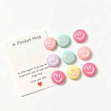8/14/20pcs Random Color Smiling Face Refrigerator Magnet, Resin Circular Decorative Magnet, Home Decoration, Kitchen Photo Decoration Accessories, Birthday Gifts, Festival Party Gifts - Multi-color - View 6