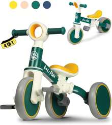 4-In-1 Toddler Balance Bike, Convertible Tricycle For Ages 1-4 |   4-In-1 Evolving Design, Certified  Carbon Steel Frame, Tool-Free 60-Second Transformation, Grows With Your Child - Mint Green - View 9
