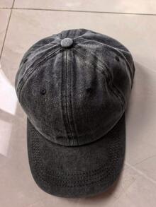 Solid Color Vintage Washed Baseball Cap, Solid Black, Soft Texture, Casual Sports Hat, Adjustable Baseball Cap, Denim Distressed Classic Hat Design, Durable, Vintage Adjustable Baseball Cap Suitable For All 12 Months - Multicolor - View 9