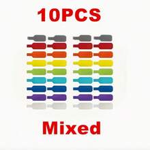 10pcs Random Mixed Color Reusable Cable Labels - Data Cable Labels Hook And Loop Writable Cable Labels Nylon Colored Marker Labels For Data Cables/Charger Cables, Color Coded Organization, Suitable For Office, Home Cable Management - Multicolor - View 10