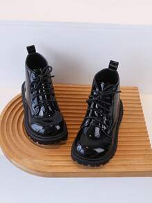 1 Pair Baby Girl Autumn/Winter New Ankle Boots, Casual Daily Wear, Soft Sole Anti-Slip - Black - View 8