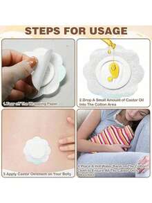10/20/50/100Pcs(2.76in*2.76in) Castor Oil Pack Wrap, Castor Oil Patches Castor Oil Wrap In Belly Button, Spunlace Cloth Castor Oil Pack Castor Oil Patches, Self-Adhesive Castor Oil Compress Castor Oil Wrap Pads, White Multipurpose - Square - View 6