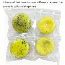 1pc Realistic Soft Potato Mash Ice Cream Ball Handmade DIY Stress Relief Squeeze Toy With Sand Sound - 彩色 - 查看 6