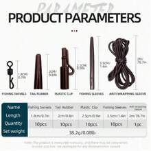 Carp Fishing Rig Set QC Swivel Hook Link Tail Rubber Carp Fishing Rig Chod Rig Fishing Accessories Fishing Tackle - Brown - View 7