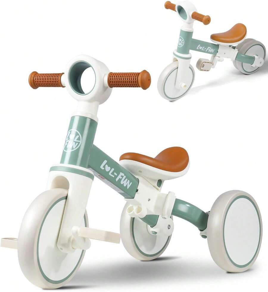 4-In-1 Toddler Balance Bike, Convertible Tricycle For Ages 1-4 | 4-In-1 Evolving Design, Certified Carbon Steel Frame, Tool-Free 60-Second Transformation, Grows With Your Child - Mint Green - View 1
