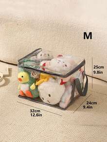 1pc Large Capacity Toy Storage Bag, Doll Storage Organizer Box, Student Book Waterproof Storage Bag, Toy Storage Bag, Multi-Functional Portable Miscellaneous Storage Bag, Student Book Transparent Thickened Waterproof Storage Bag, Transparent Desktop Storage Box For Home - Clear - View 6
