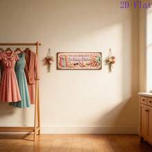 2D Flat Decorative Sign And Plaque "You Can Never Have Too Many Closets" Metal Sign Fashion Wall Art, Featuring Dresses, Handbags, Fashion Glasses, High Heels Patterns, Pink Floral Design (Random Style) - A - View 4