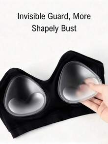 1 Pair Summer Waterproof Invisible Silicone Push-Up Breast Pads, Bikini Swimsuit Inserts, Essential For Beach Travel And Vacation - Transparent Style A-2pcs - View 4