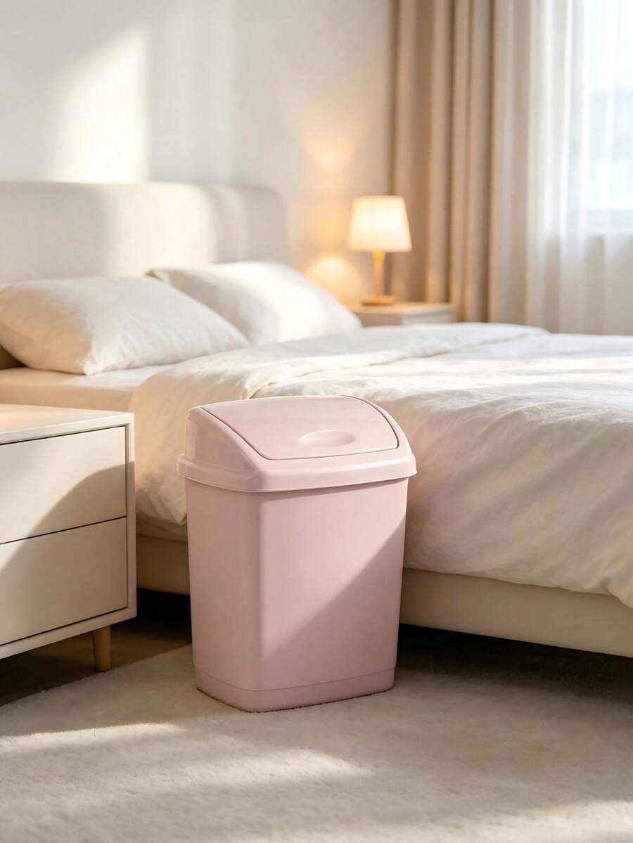 1pc Flip-Top Household Trash Can With Effective Sealing To Isolate Odors, Suitable For Multiple Scenarios Including Living Rooms, Bedrooms And Bathrooms. - Random Color - View 1