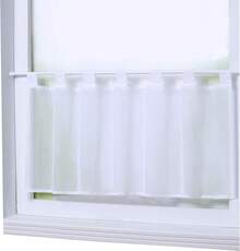 White Lightweight Sheer Window Curtain, Solid Design, 45*120cm, Single Piece - White - View 2