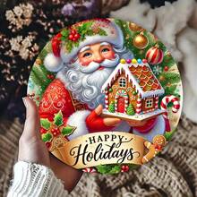 Santa Claus & House Metal Sign - Perfect For Doors, Walls, Home Decor | Suitable For Streets, Shops, Garages, Bars, Farms, Gardens, Best For Christmas, Perfect For Room Decoration (Random Hole Placement) - A - View 3
