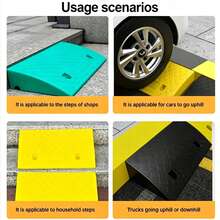 2pcs/1pc Heavy Duty PE Portable Car Curb Ramp, Portable Threshold Ramp With Non-Slip Grip Surface, Suitable For Lawn Mowers, Sidewalks, Cars, Pets - A - View 3