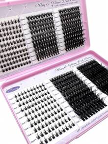 Eyelash Book Set, Includes 60D 80D 100D Three Specifications, 600pcs Large Capacity Eyelash Book, 8D Super Fluffy Soft Comfortable High Quality DIY Eyelash Clusters, Lower Eyelash Russian Eyelash Extension Set, Single Eyelash, 3D Dense Eyelash Clusters, D-Curl Eyelash Clusters Set, 10-18mm, DIY Eyelash Extension At Home, Single Eyelash Clusters - D - View 8
