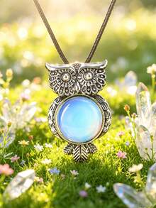 1/5/10/20/50pcs Multi-Color Fashion Metal Inlaid Natural Crystal Owl Pendant Necklace, Natural Amethyst, Suitable For Women's Daily Wear - Owl - View 23
