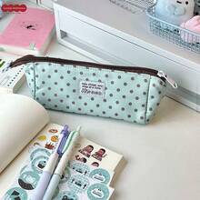 1pc New Polka Dot Series Korean Style Fashion Minimalist Pencil Case, Large Capacity Storage Bag, Cute Stationery Box For Middle And High School Students, Essential For New Semester! - A - View 11