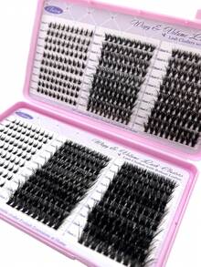 Eyelash Book Set, Includes 60D 80D 100D Three Specifications, 600pcs Large Capacity Eyelash Book, 8D Super Fluffy Soft Comfortable High Quality DIY Eyelash Clusters, Lower Eyelash Russian Eyelash Extension Set, Single Eyelash, 3D Dense Eyelash Clusters, D-Curl Eyelash Clusters Set, 10-18mm, DIY Eyelash Extension At Home, Single Eyelash Clusters - D - View 9