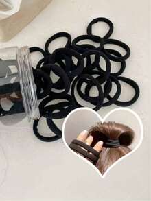 Hoch elastische Damen Pferdeschwanz Haargummis Stirnbänder Haaraccessoires Fitness Sport Stirnbänder Zuhause Schönheit Haaraccessoires geeignet für Sommerurlaub Reisen (1/20/50) - zufällig - Übersicht 3