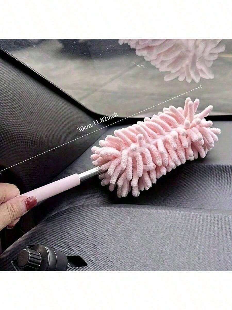 Extendable Car Wash Brush, Soft Chenille Microfiber Dusting Duster, 30-80cm Long Handle Electrostatic Dusting Brush, Multi-Functional Interior And Exterior Car Cleaning Tool, Washable Lint-Free Duster, Suitable For Car Dashboard, Windows And Home Furniture Dusting - A - View 1