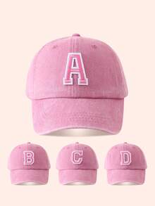1pc Women & Men Letter Printed Washed Baseball Cap, Sun Hat Suitable For Outdoor Activities And Daily Wear, Sun Protection - Pink - View 11