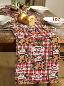 Taplak Meja, Alas Piring, dan Sarung Bantal Motif Permen Kue Jahe Natal, Gaya Natal, Dekorasi Rumah dan Dapur Natal, Cocok untuk Dekorasi Rumah dan Pesta Natal - MultiWarna - View 12