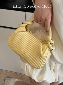 3D 壓紋軟皮磁吸扣斜挎包，附長肩帶，極簡 INS 甜美風女款手提包，適合學生與上班族，適用短途旅行、聚會與購物 - 彩色 - 查看 7