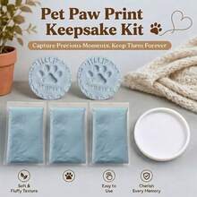 Set Kenang-kenangan Jejak Kaki Hewan Peliharaan 4 Buah, Dekorasi Jejak Kaki Kucing dan Anjing dari Tanah Liat, Kenang-kenangan - 4 buah - View 2
