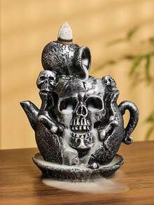 樹脂回流香爐創意樹脂茶壺骷髏回流香爐工藝裝飾品 - 1PC - 查看 8
