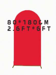 紅色拱門背景布 5ft/6ft/6.6ft/7.2ft 婚禮拱門套布 雙面彈力布貼合式圓拱背景布 生日派對婚禮拱門架裝飾布（不含拱門架，僅布料背景） - 紅色 - 查看 9