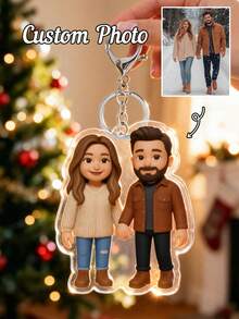 Customized Acrylic Photo Keychain, Family Photo Keychain, Dog Keychain, Pet Photo Keychain, Couple Photo Keychain, Personalized Souvenir, Commemorative Gift For Loved Ones, Unique Consolation Gift, Birthday Gift, Anniversary - C-character Cartoon Keychain - View 2