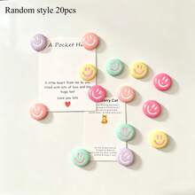 8/14/20pcs Random Color Smiling Face Refrigerator Magnet, Resin Circular Decorative Magnet, Home Decoration, Kitchen Photo Decoration Accessories, Birthday Gifts, Festival Party Gifts - Multi-color - View 11