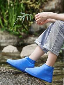 1 Set. Compressed Raincoat Ball + Waterproof Shoe Covers Rain Gear Set - Multicolor - View 10