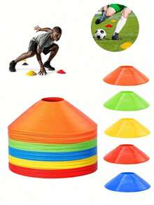 10pcs/25pcs/50pcs Cakram Penanda Latihan Sepak Bola, Pelat Penanda Mulut Bulat Kecil, Rintangan Jalan, Kerucut Latihan Kelincahan Sepak Bola - MultiWarna - View 1