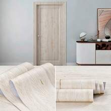 1 Roll Classic Beige Wood Grain Wallpaper - Peel And Stick - Self-Adhesive Removable PVC Wallpaper - Suitable For Kitchen, Bathroom, Bedroom, Living Room, Countertop Decoration - Furniture Renovation And Color Change - Home Decor - White Maple - View 6