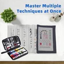 LAMYA DIY Stitch Kit Portable Sewing Kit With Linen Fabric Creative Patterns Multi-Stitch Guide For Beginners Handmade Lovers - Stitch 592 - View 15