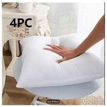 H&R Cushion Inner Pads Pack Of 4 White Bounce Back 18x18 Cushion Inserts 45x45 Cm Hollow Virgin Fiber Fillers For Decorative Scatters In Bed Sofa Outdoor With Stuffing - White - View 3