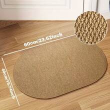 1pc Pineapple Pattern (Faux Sisal Material) Oval Doormat, Washable, Non-Slip, Suitable For Front Door/Back Door, Bedroom, Living Room, Dining Room, Study Entrance, New Arrival, Soft And Comfortable, All-Season Use, Personalized Home Decor, Housewarming Gift, Party Supplies - Camel - View 4