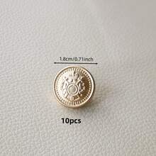 10/20 piezas Botones de plástico con patrón decorativo vintage dorado, botones cosidos a mano para abrigos, gabardinas de lana, chaquetas de traje, suéteres, prendas de punto, botones DIY - Dorado - Ver 14