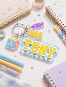Personalized Girls Bag Name Tag With Charm, Backpack Keychain, Lunch Box Tag, Water Bottle Name Tag, Back To School Tag, Birthday Gift, Daycare Label - Multicolor - View 4