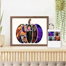 1pc Custom Halloween Customized Wall Art Gifts, Pumpkin Halloween Photo Collage Custom Poster For Room Gifts, Gifts For Halloween Lovers, Halloween Wall Art, Halloween House Decorations, Room Decor Aesthetic, Halloween Decor,Optional Frame. - Multicolor - View 7